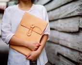 Handmade 11" MacBook Air/ 12" MacBook Leather Envelope Case with Free Monogramming - made to order