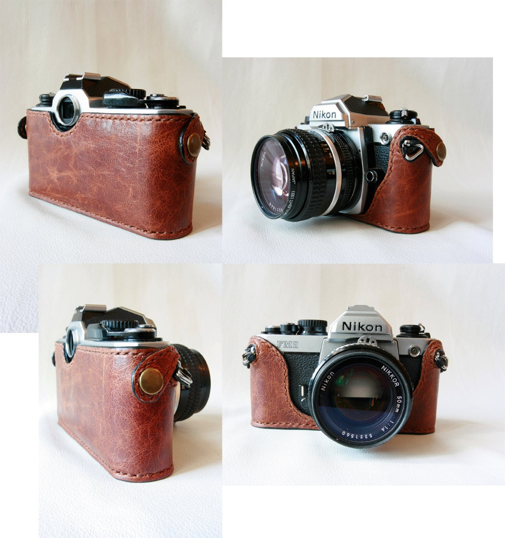 Handmade Brown Leather Camera Case for FMFM2FEFE2 Made to Etsy