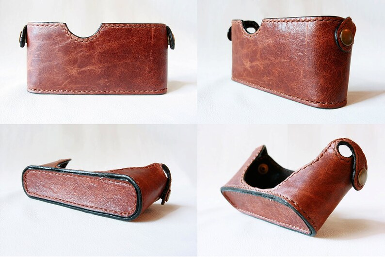 Handmade Brown leather camera case for FM,FM2,FE,FE2 made to order image 4