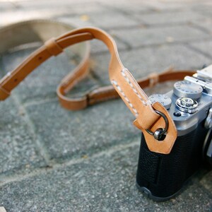 Natural Tan Premium Camera Neck Strap RING made to order image 2