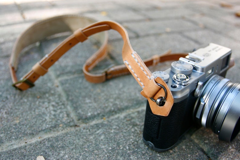 Natural Tan Premium Camera Neck Strap RING made to order image 2