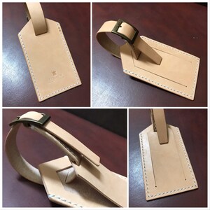 Handmade leather luggage tag Ready to ship zdjęcie 5