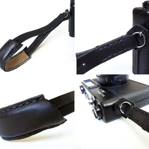 Handmade Leather Black Hand Strap made to order image 5