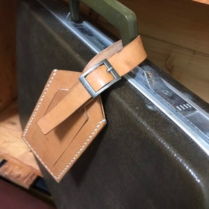 Handmade leather luggage tag Ready to ship zdjęcie 1