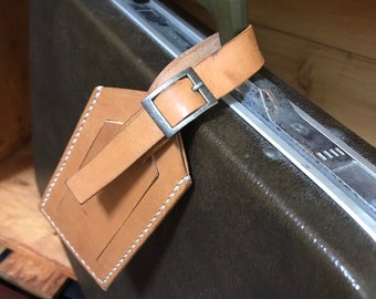 Handmade leather luggage tag- Ready to ship