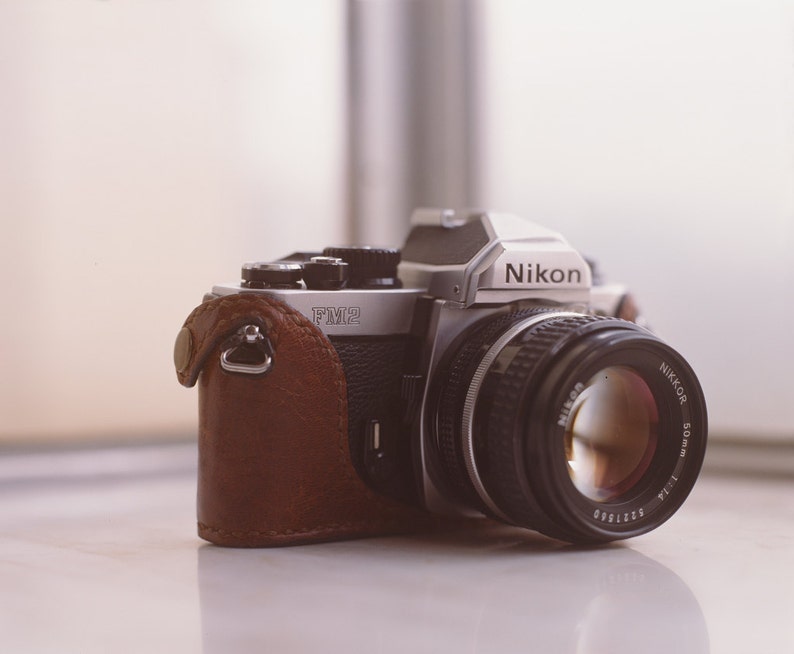 Handmade Brown leather camera case for FM,FM2,FE,FE2 made to order image 1