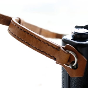 Braun Premium Kamera Trageriemen RING auf Bestellung gefertigt Bild 2
