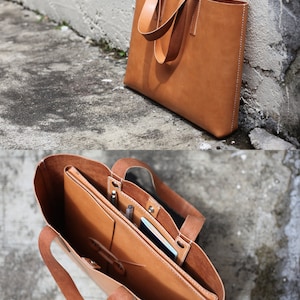 Handmade Leather Tote Bag made to order image 2