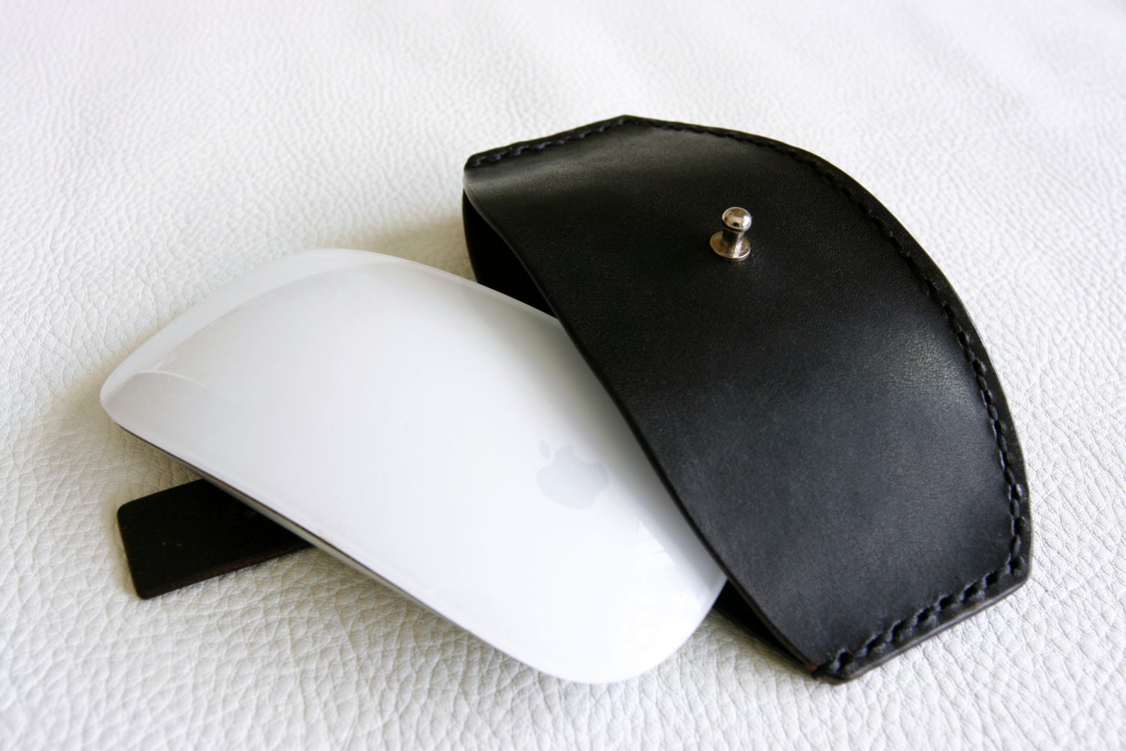 Dark Brown Handmade Leather Magic Mouse Case Made to Order Etsy