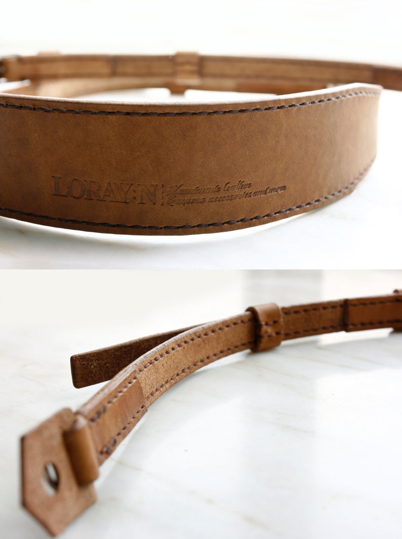 Brown Premium Camera Neck Strap RING Made to Order image 5