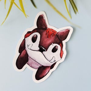 Gestreepte chapaa-knuffel aquarel - 2" sticker