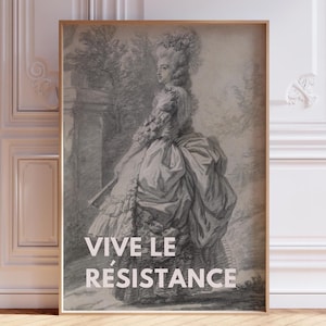 マリー・アントワネットのフェミニスト ウォール アート - Vive Le Résistance プリント | 選択権支持のポスター | フランス王室のエンパワーメント装飾 | 歴史的フェミニズム