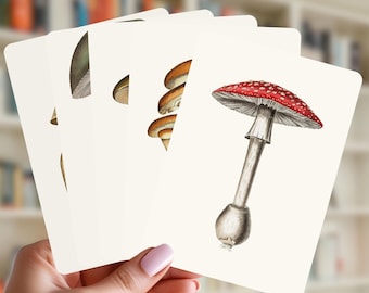 Vintage Mushroom Kindle Inserts | Botanical Mushroom Plates | Cottagecore | Clear Kindle Case Decor | Natural History Mushroom Art