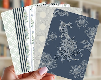 Blue Green Grandmillennial Kindle Case Insert Set | Coastal Cottage Kindle Insert | Vintage Inspired Kindle Insert | Chinoiserie Kindle