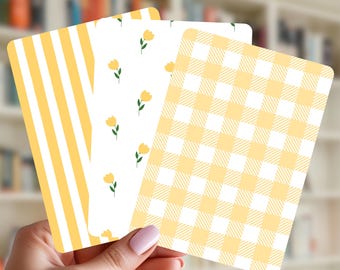 Yellow Kindle Case Insert Set | Floral, Gingham & Stripe Kindle Inserts | Clear Case Kindle Decor | Kindle Paperwhite Basic Colorsoft Insert