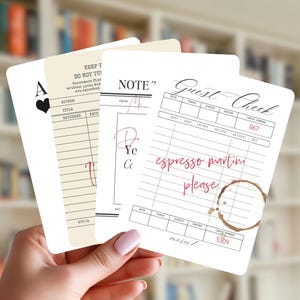 Bookish Kindle Case Inserts (Set of 8) | Library Card, Guest Check and Vintage Note Designs | Paperwhite, Basic & Colorsoft