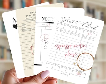 Bookish Kindle Case Inserts (Set of 8) | Library Card, Guest Check and Vintage Note Designs | Paperwhite, Basic & Colorsoft
