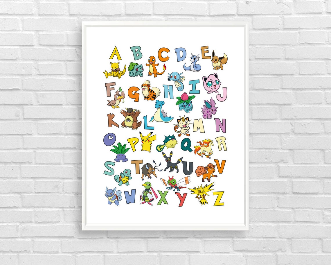 Pokemon Alphabet Printable Etsy