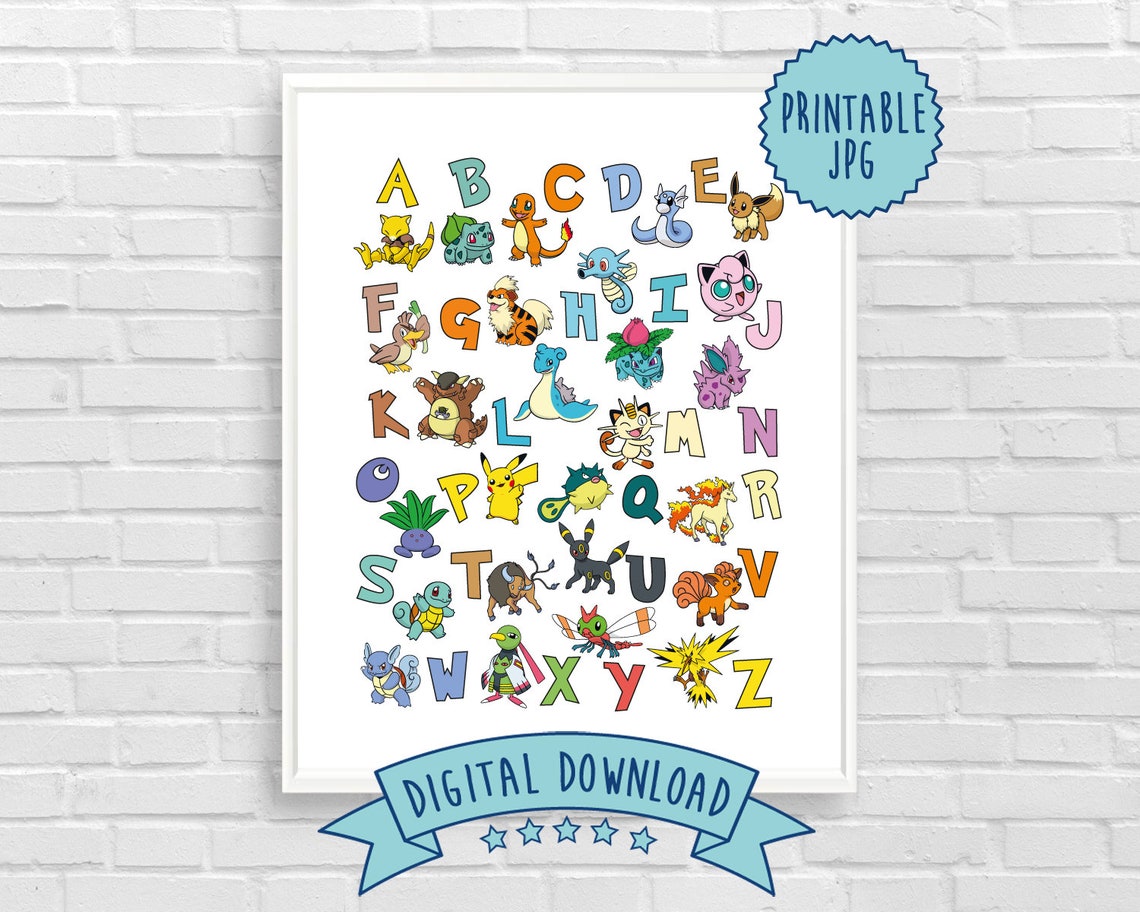 Pokemon Alphabet Printable Etsy