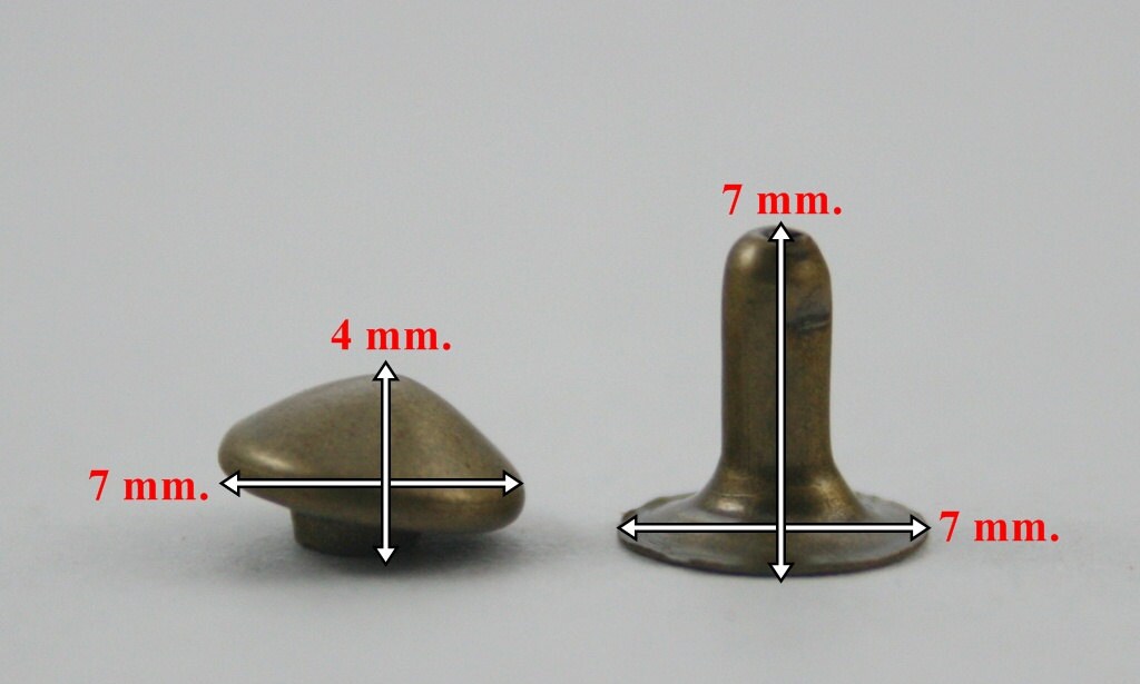 100 Pcs Antique Brass Cone Rivets Studs Leather Crafts 7 Mm. Etsy