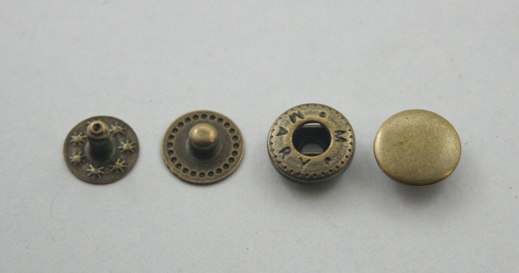 20 Sets Antique Brass Snaps Buttons Fasteners Rivet Stud Etsy