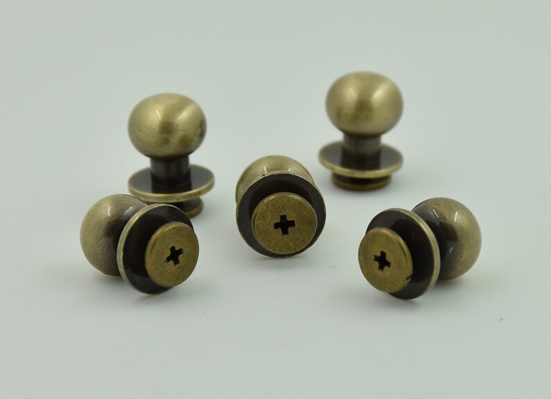 5 pcs Brush Brass Ball Studs Screw back Buttons Leather Craft Etsy