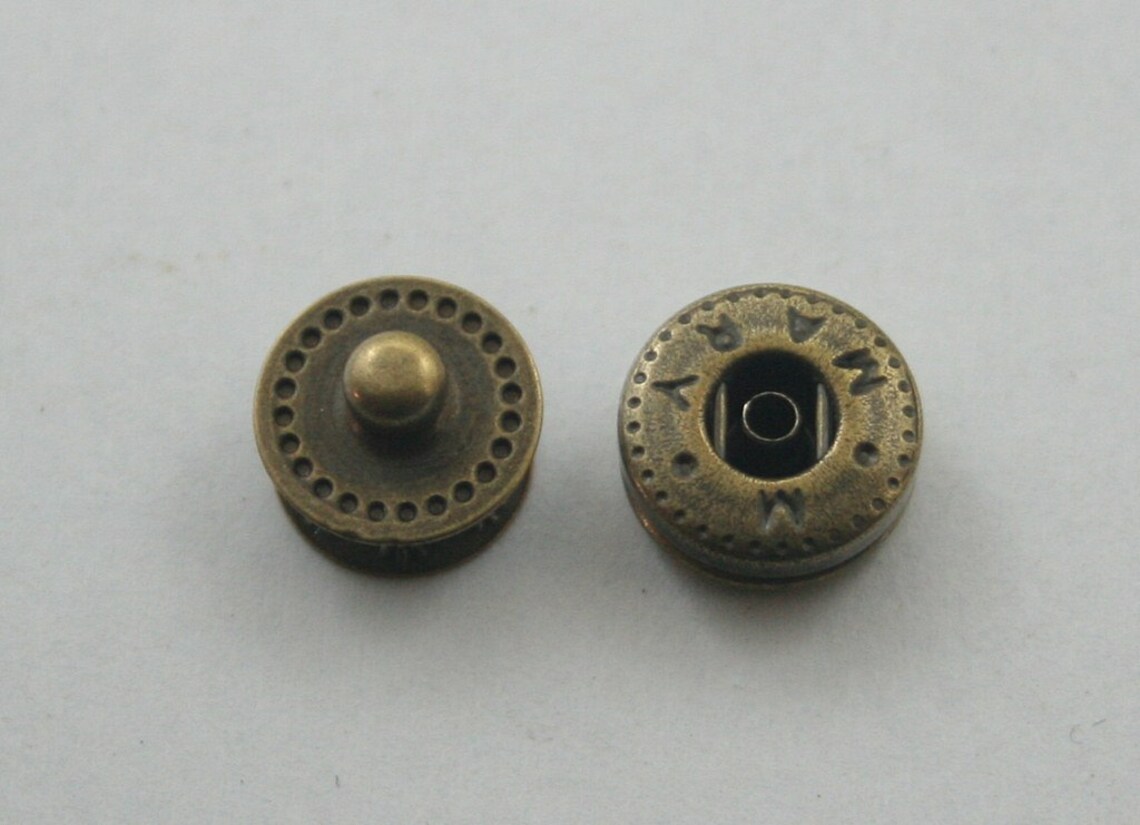 200 Sets.antique Brass Snaps Buttons Fasteners Rivet Stud Etsy
