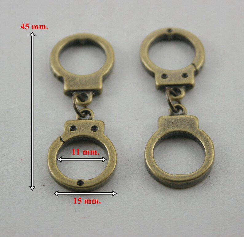 5 Pairs Zinc Antique Brass Mini Handcuff Shackles Manacle Cuff Etsy