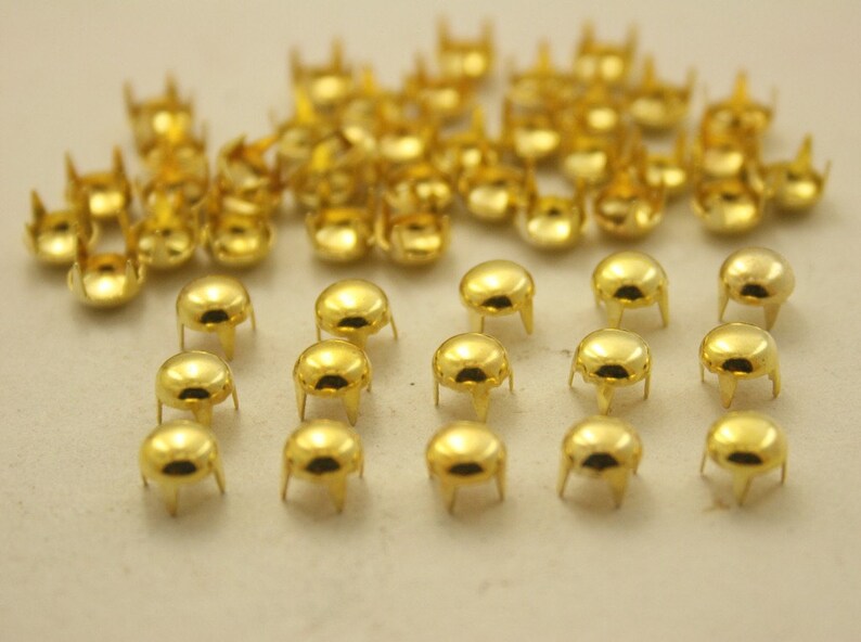100 pcs Gold Round Studs Rivets 4 Prongs Decorative Rivets 5 Etsy
