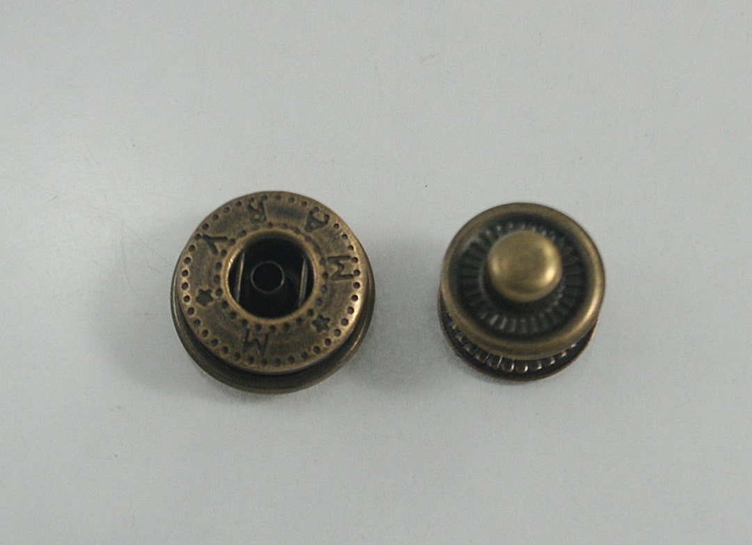 40 Sets.antique Brass Snap Buttons Fasteners Rivet Stud - Etsy