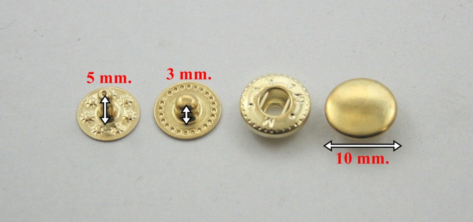 20 Sets. Gold Snaps Buttons Fasteners Rivet Stud Decorations Etsy