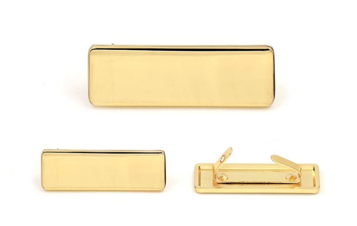 Badge Blanks Metal Name Tags Badges Name Tag Plate Studs Gold Etsy