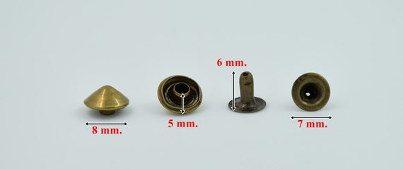 100 Pcs Rivets Copper Iron Button Vintage Screwback Decoration For Purse Boots
