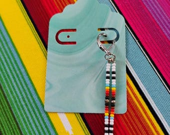 Eastern Woodlands Men's Two Strand Beaded Single Earring
