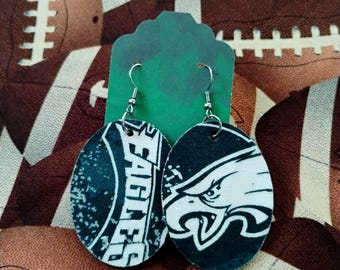 Handcrafted Philly Fabric Styled Wood backed Earrings