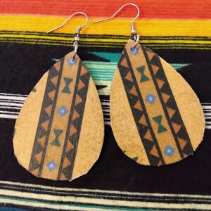 Woodlands Tribal Fabric Handemade Earrings