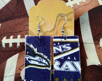 Handcrafted Baltimore Football Fabric Styled Earrings