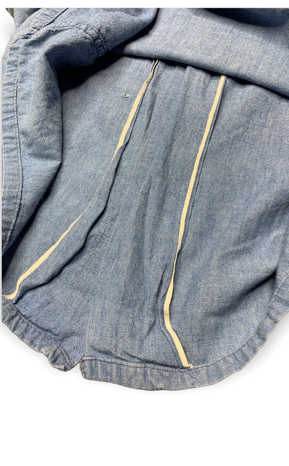 Vintage 50's US Navy Chambray DISTRESSED Short Sl… - image 8