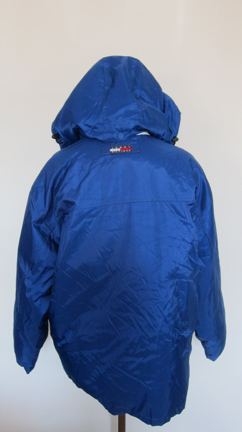 Vintage 90/'s TOMMY HILFIGER Blue Down Coat Jacket Size XL