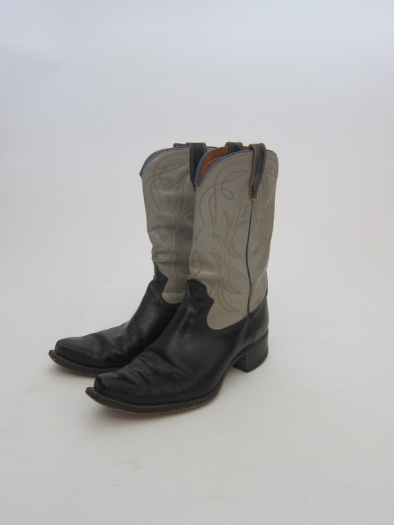 vintage black boots 1950s - Gem