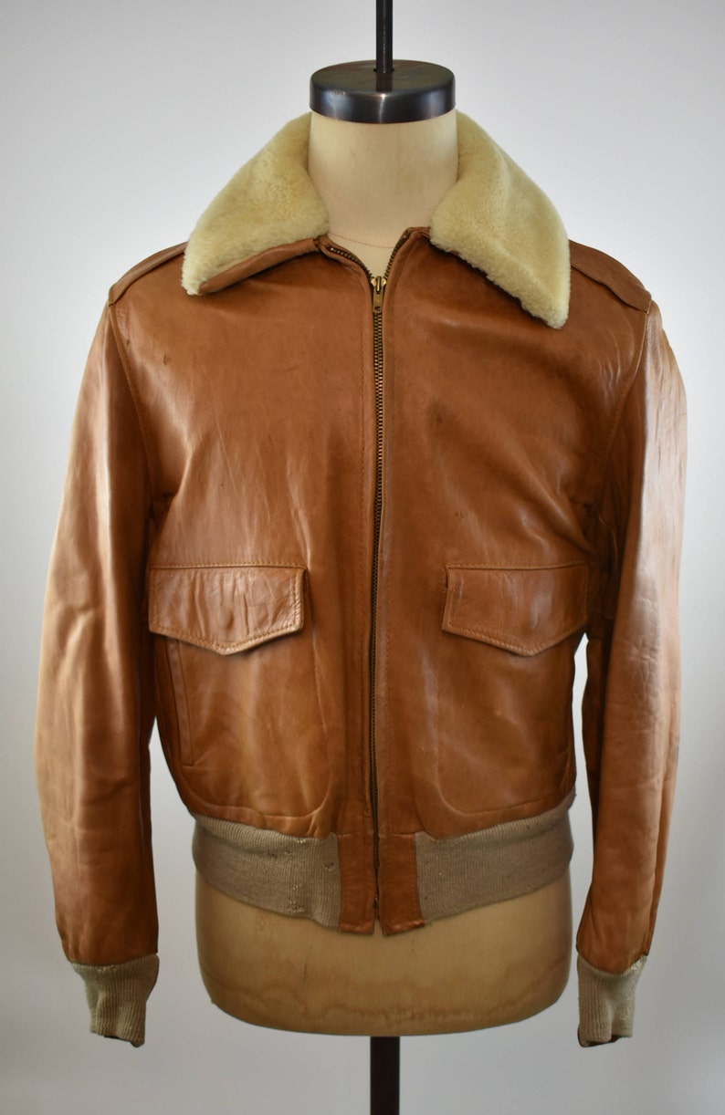 Vintage Leather Forever San Francisco Faux Shearling Collar Jacket 70s