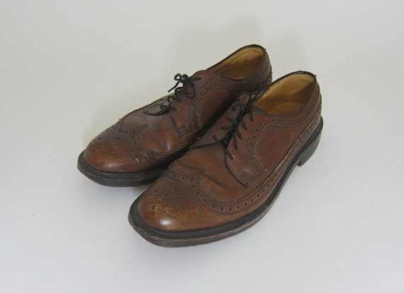 Vintage Bostonians Wingtip Oxford Brown Shoes Size