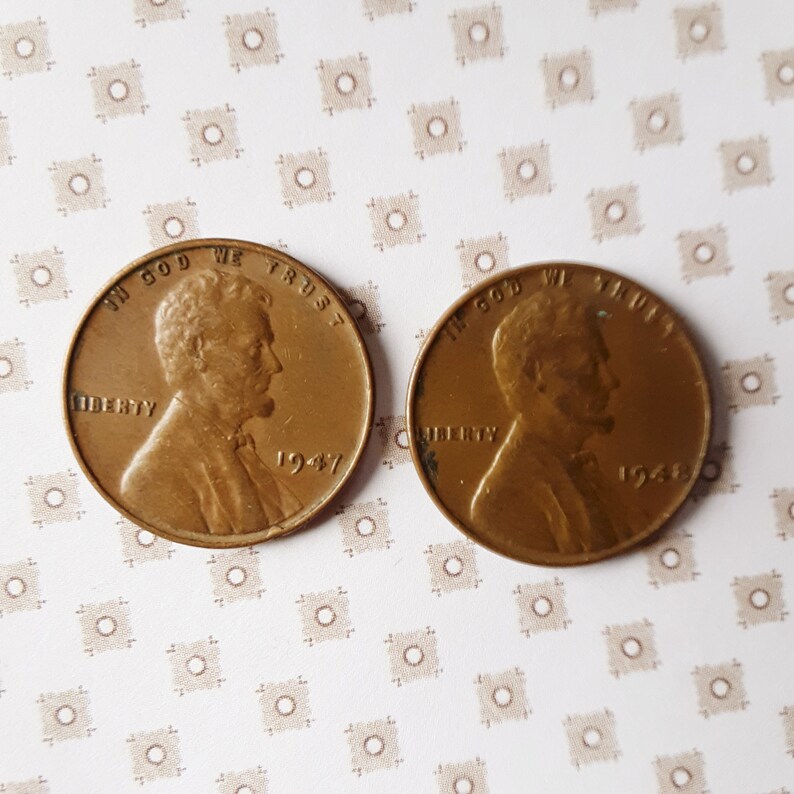 Download 1940's Wheat Pennies No Mint Mark Vintage Lincoln Copper | Etsy