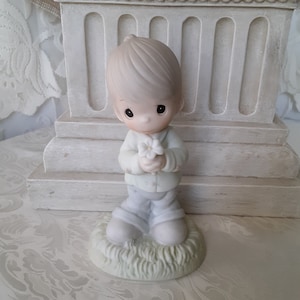 Precious Moments Figurine, &#39;Mommy I Love You&#39;, 1987 Collectible Figurine, Samuel J. Butcher, Porcelain Figurine, Enesco, 109975
