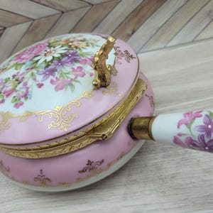 Antique Crumb Catcher, Enesco, Pink with Multi-Floral