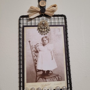 Rallador vintage reciclado, tarjeta de bebé, decoración vintage, adorno para pared