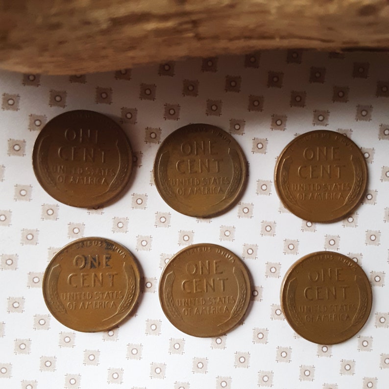 Download 1940's Wheat Pennies No Mint Mark Vintage Lincoln Copper | Etsy