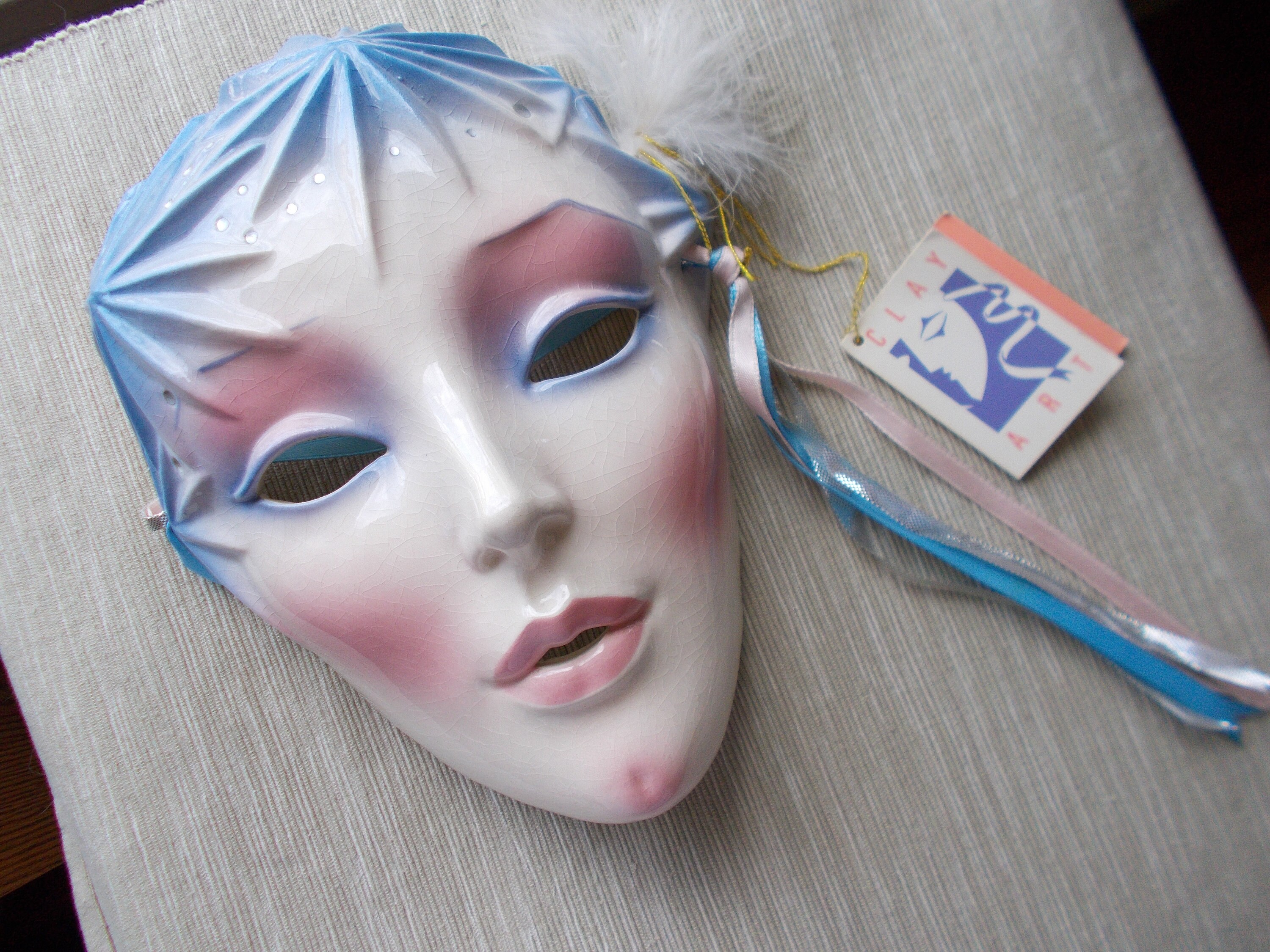 Vintage CLAY ART Ceramic Face Mask 1990 Decorative Mask Etsy