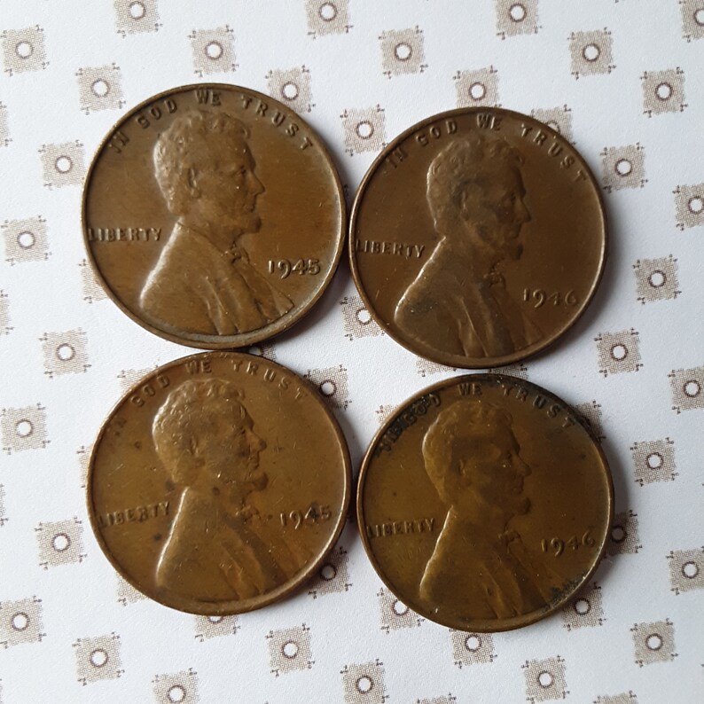 Download 1940's Wheat Pennies No Mint Mark Vintage Lincoln Copper | Etsy