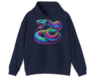 Psychedelic Snake Graphic Hoodie: Unisex Festival Streetwear